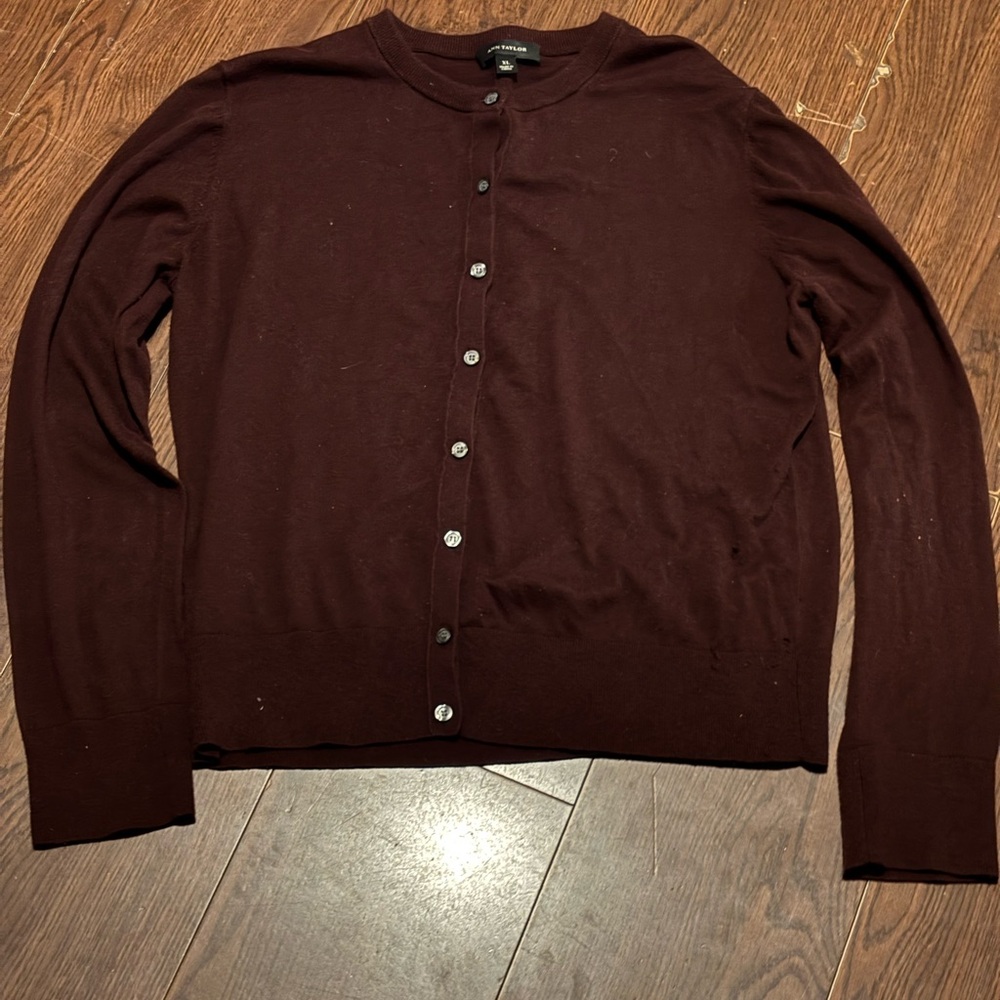 Ann Taylor Dark Brown Button Down Shirt - Picture 1 of 5
